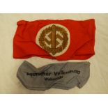 Two original German Second War armbands including SA sports arm band with original RZM label and a