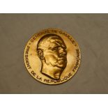 A Republic of France General de Gaulle large bronze medallion,