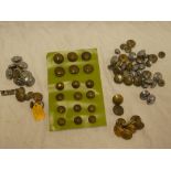 A selection of various Railway buttons including numerous GWR brass buttons,