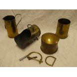A First War trench art shell case scuttle pierced "Ypres Lille Loos";