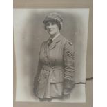 First War photographic portait of a female Sergeant Aviator 17" by 14" (af)