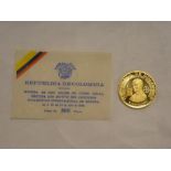 A 1968 Republic of Columbia gold 300 pesos (unc)
