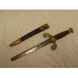 An old ornamental dagger with 6" double edged blade,