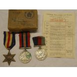 A France and Germany star defence medal and 1939-45 War medal with Army Council slip and original