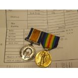 A First War pair of medals awarded to No. 16612 Pte. G.E.