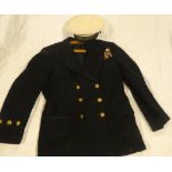 A George VI Royal Naval tunic with medal ribbons and a HMS Aurora sailor's cap (2)