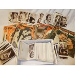A large selection of various film star postcards,