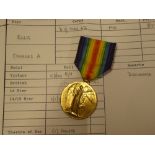 A First War Victory medal awarded to No. 5777 Pte. C.A.