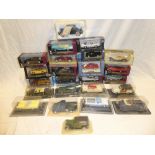 A selection of mint and boxed American diecast vehicles including Dinky, Matchbox,