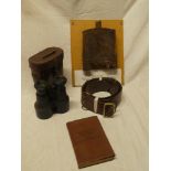 A selection of First War items including Field Service pocket book dated 1914,