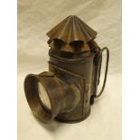 An old steel policeman's hand-held lantern