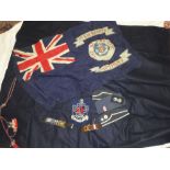 Three various Boys Brigade blue cloth side hats with badges,