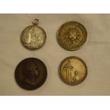 Four various presentation tokens including Ryder & Sons Seed Specialists 1920 silver medallion,