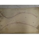 A folder of eight linen backed hand coloured maps - GWR Cornwall Minerals Railway including St