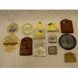 A selection of various mining memorabilia including modern tin ingot for Bissoe Tin Smelting Works,