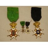 A Sweden Order of Vasa gilt and enamelled medal together with Sweden Order of the Northern Star