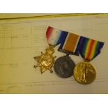 A 1914/15 Star trio of medals awarded to No. 16332 Pte. Cpl. T. Richardson 8/DCLI Att.