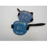 Two Person I.C Work armbands and two signal box block plate labels