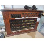 A wooden cased LT&S telegraph railway office telephone switchboard from Tilbury