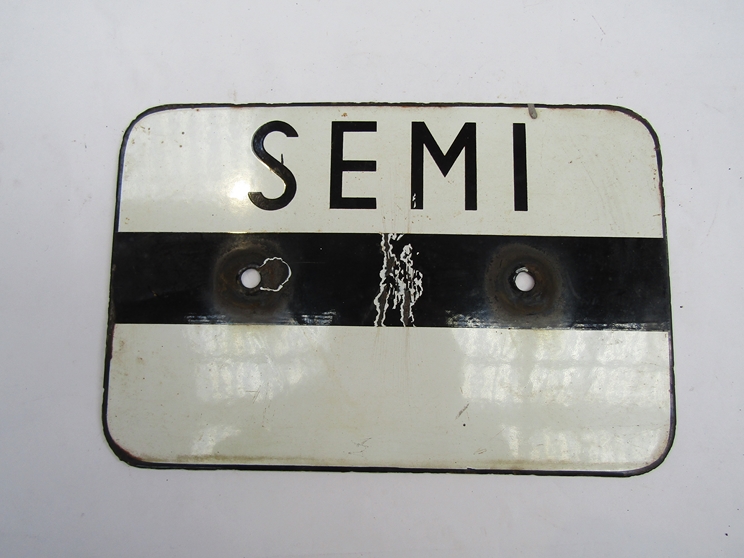An enamel signal plate sign - SEMI