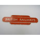 An enamel B.R (NE) station concourse notice board totem - BRITISH RAILWAYS