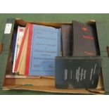 A box containing mixed B.R related rule books, regulations, driving instructions etc