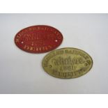 A pair of cast alloy Midland Railway work plates,