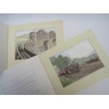 A box of railway related Michael Turner prints and mixed traffic diesel,