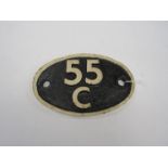 A cast iron steam loco shed plate 55C - FARNLEY JUNCTION