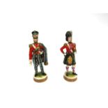 A pair of Dresden soldier figurines, 92nd Foot (776) and 94th Foot officer (781),