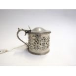 A Victorian silver drum mustard Edgar Finlay & Hugh Taylor, London 1886 with gadrooned rim,