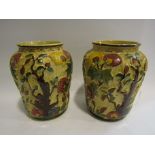 A pair of HJ Wood Indian Tree vases