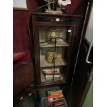 An Edwardian slim single door china display cabinet,