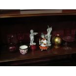 MIxed cranberry glass,