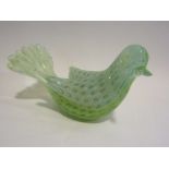 A vintage Murano art glass dove/pigeon with golden specks,