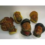 Five Bossons figural wall plaques