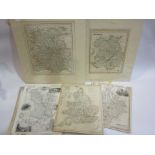 A quantity of 18th Century and later unframed/mounted maps including Cary