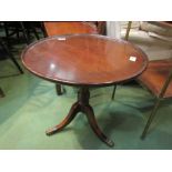 A mahogany circular top occasional table,