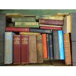 A box of mixed books including Kingsley "Water Babies",