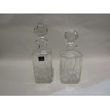 A Royal Doulton square form crystal decanter and another (2)