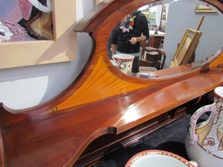 An Edwardian Maple & Co satinwood crossbanded mahogany breakfront mirror back sideboard, - Image 2 of 3