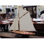 A model sailing boat,