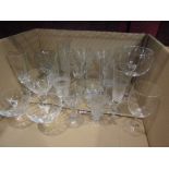 A collection of 19th Century and later drinking glasses including custard cup