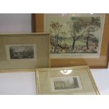 Three 19th Century coloured etchings: Melbourne Cricket Ground,
