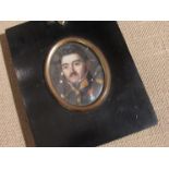 A miniature painting of a Continental officer, possibly on ivory,