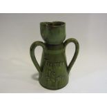 A Ewenny Pottery three handled art pottery vase,