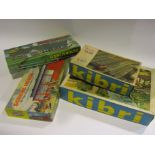 Two boxed H0 gauge Aurora plastic model kits- Ranch House and School House,
