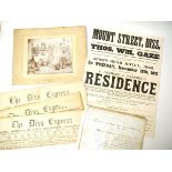 A packet containing Diss Express Newspapers 1867, 1868, 1907, 1931; a sale poster Mount Street Diss,