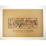 A Victorian silk Stevengraph, "Wellington & Blucher", colours vivid, original printed card mount,