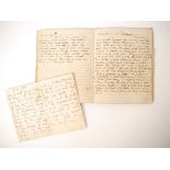 A disbound manuscript receipt book circa 1891, 118 pages of manuscript cookery recipe entries,